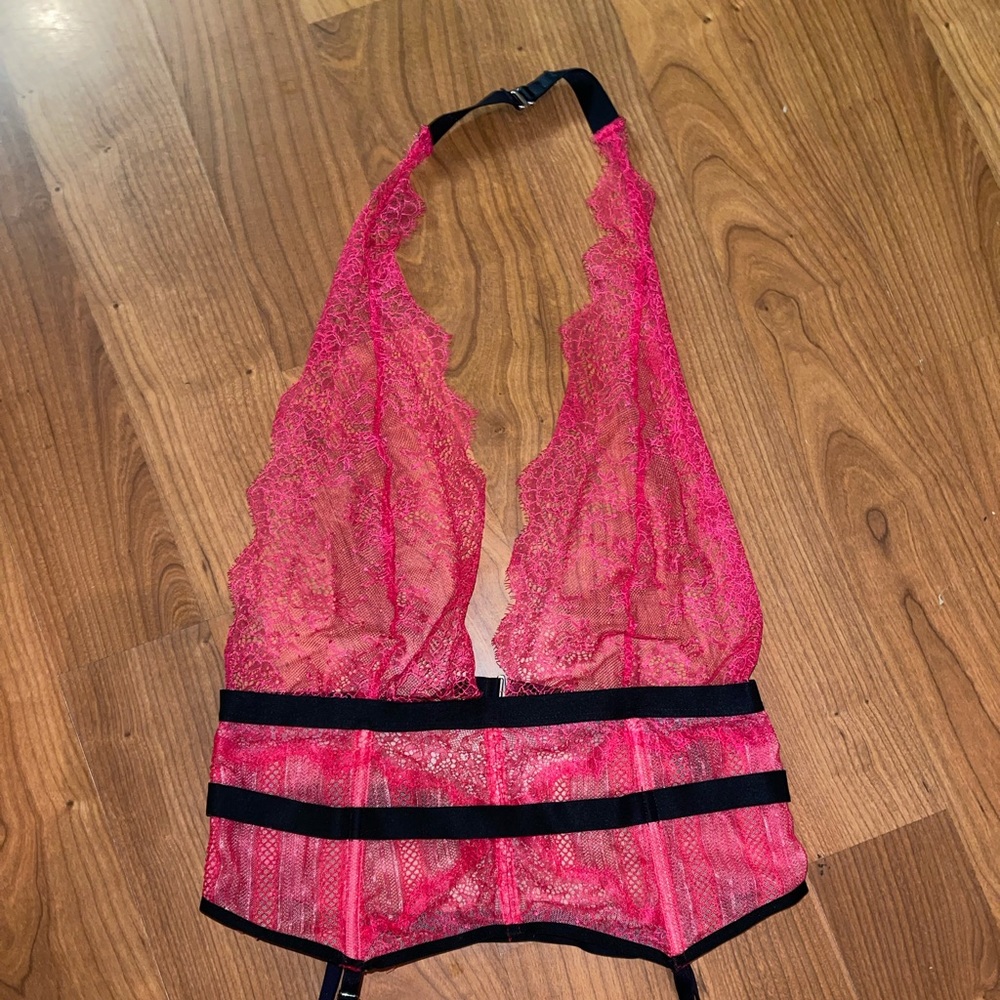 Victoria's Secret teddy with garter belt L